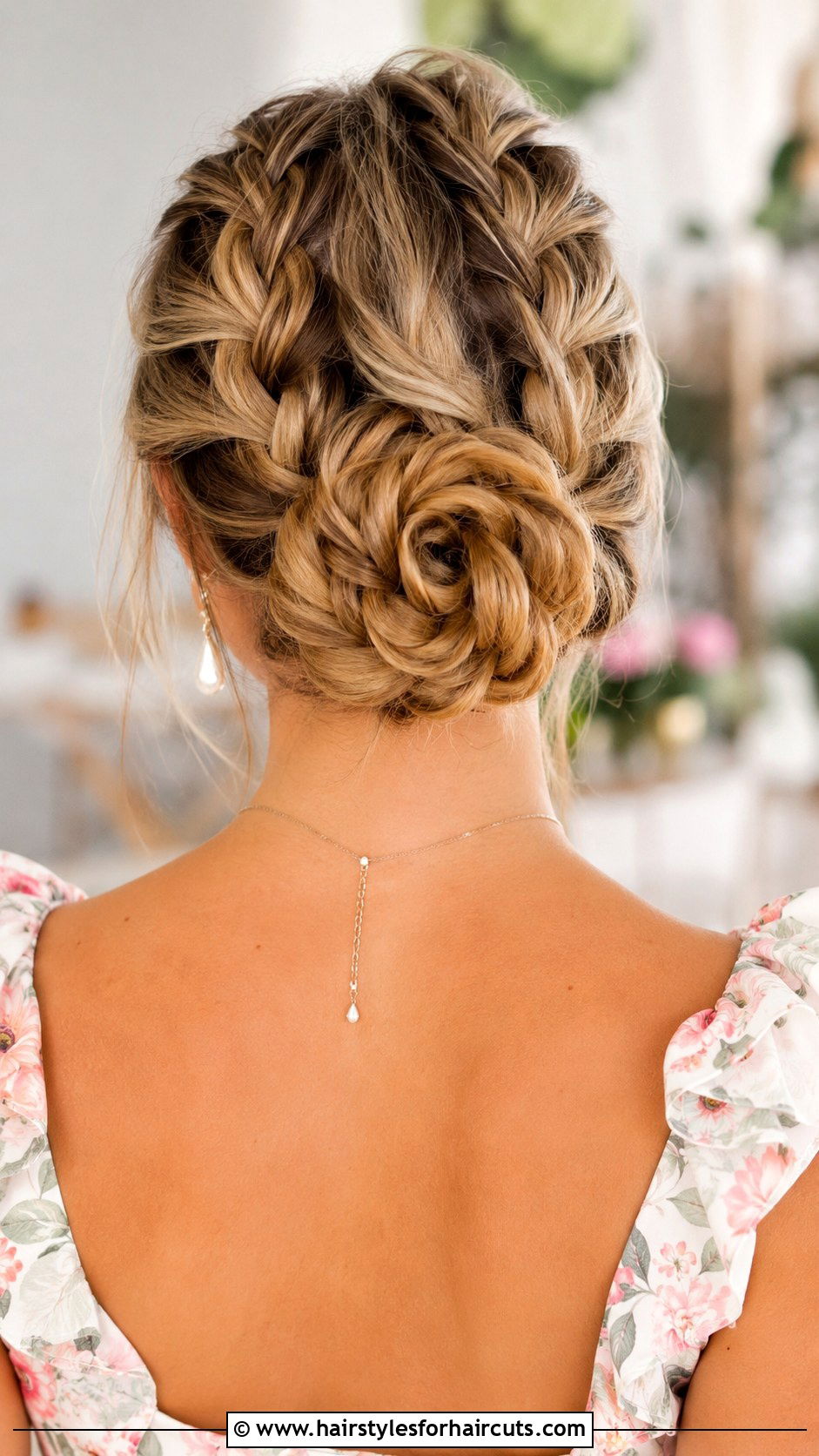 Dutch Braid Flower Bun - 25 dutch braid hairstyles for long hair - 25 dutch braid hairstyles for long hair