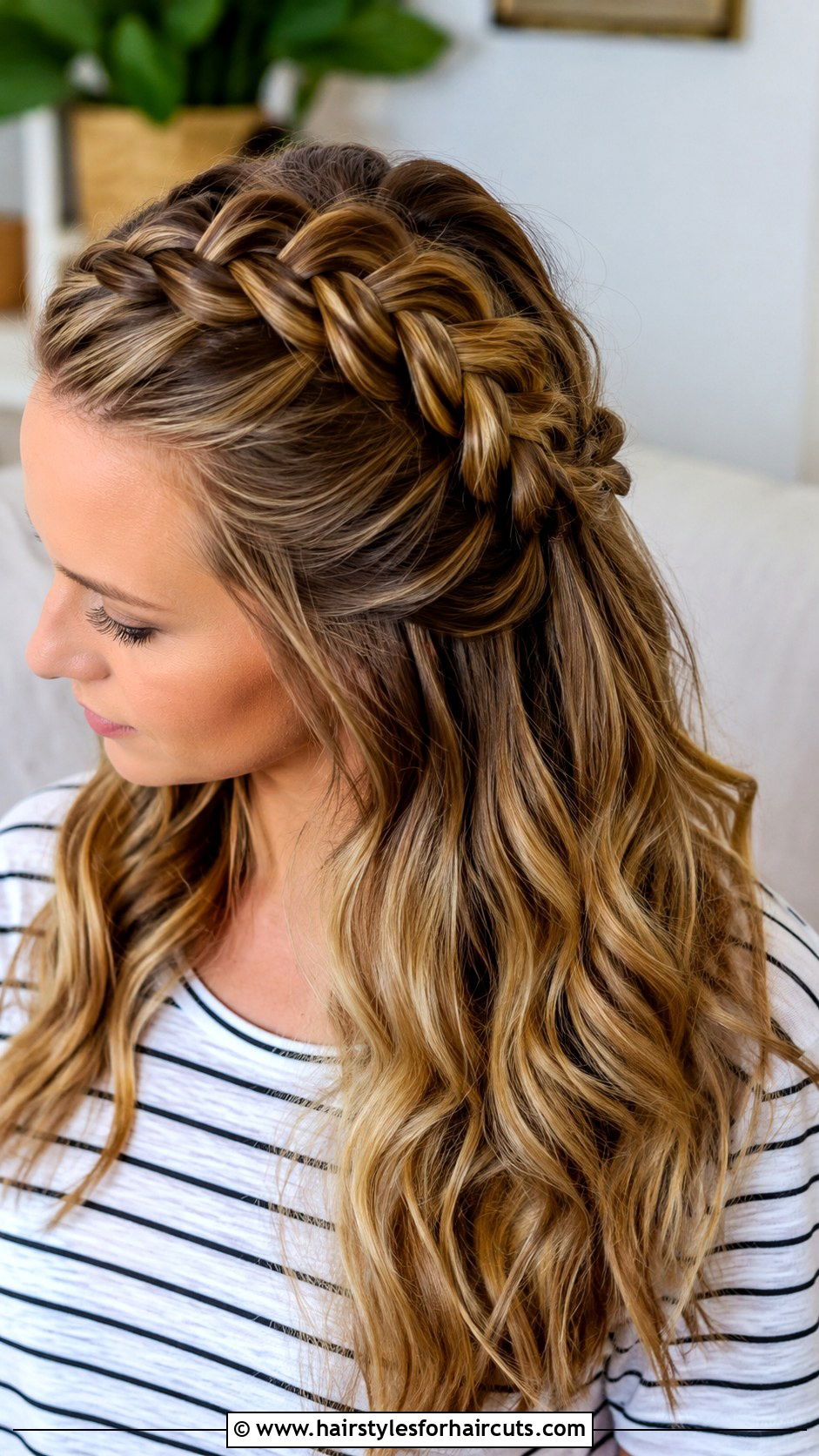 Dutch Braid Half Up Hairstyle - 25 thanksgiving hairstyles for long hair - 25 thanksgiving hairstyles for long hair