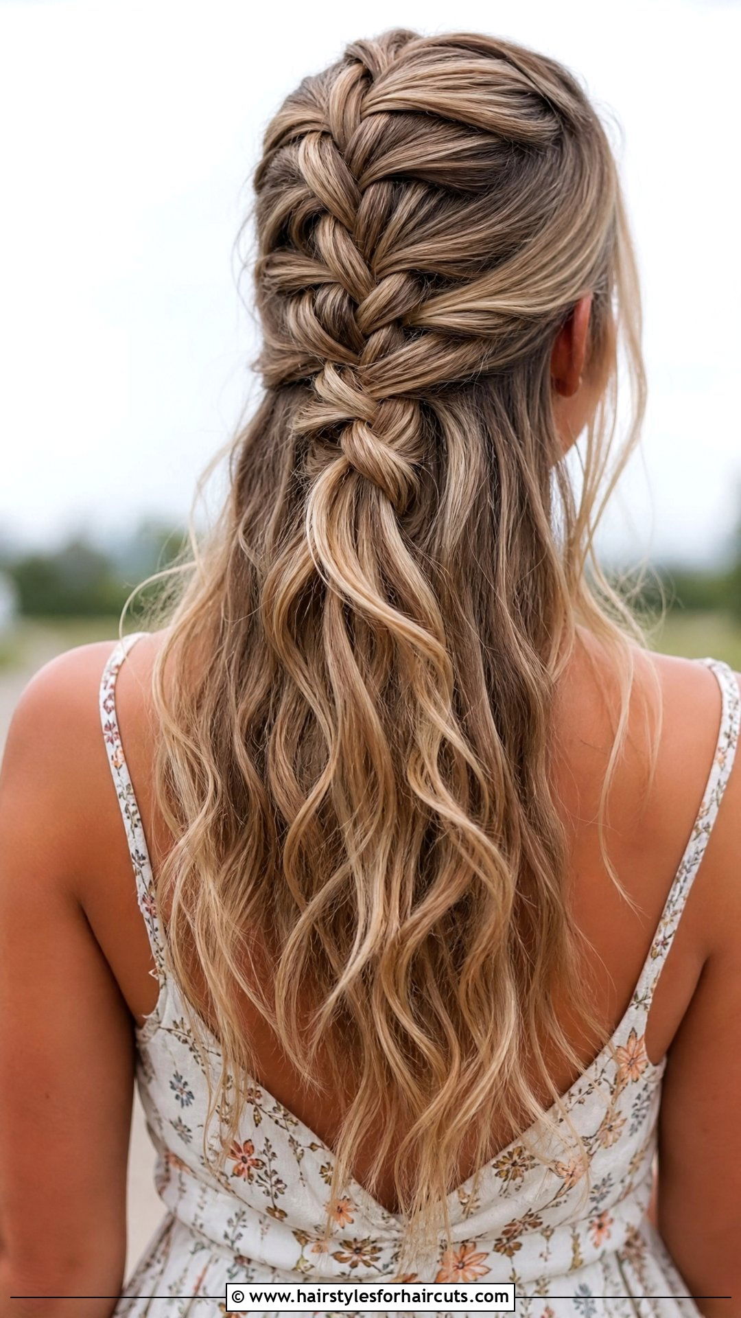 Dutch Braid Half Up Half Down - 25 hairstyles with a braid - 25 hairstyles with a braid