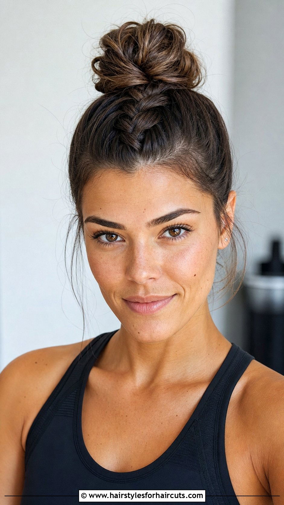 Dutch Braid High Bun - 25 martial arts hairstyles for long hair - 25 martial arts hairstyles for long hair