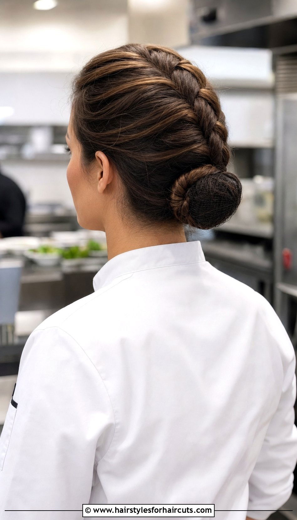 Dutch Braid Low Bun - 25 hair net hairstyles for work - 25 hair net hairstyles for work