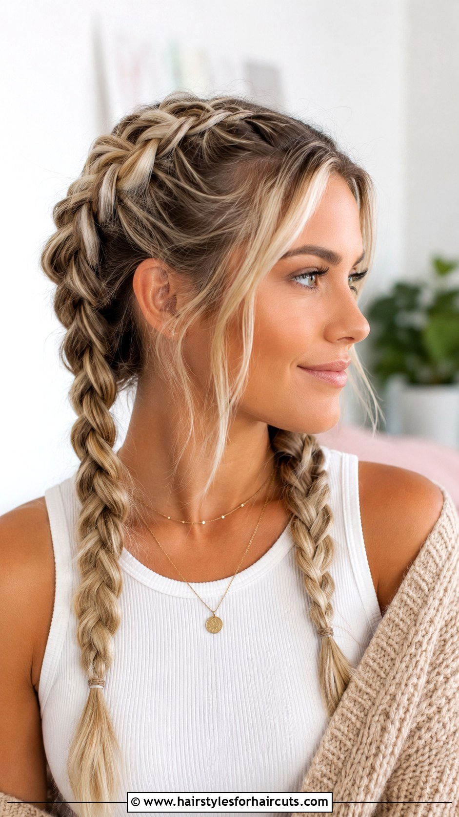 Dutch Braid Pigtails - 25 date night hairstyles for medium hair - 25 date night hairstyles for medium hair