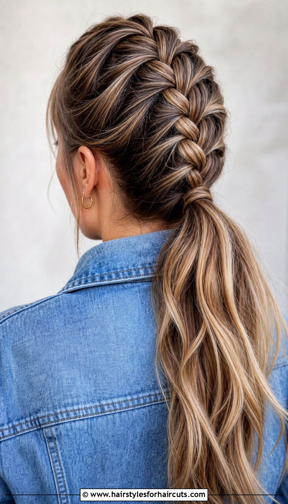 Dutch Braid Ponytail - 25 work hairstyles for long hair - 25 work hairstyles for long hair