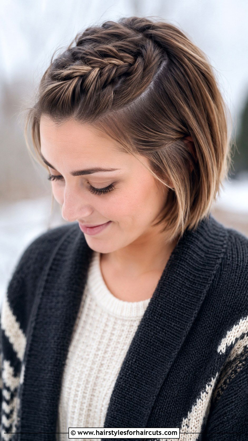Dutch Braid Short Bob - 25 pulled back hairstyles for short hair - 25 pulled back hairstyles for short hair