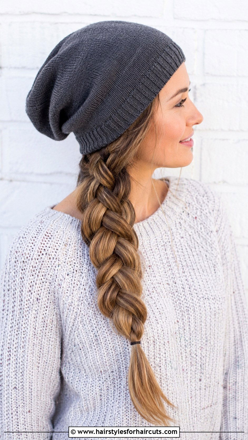 Dutch Braid With Beanie - 25 beanie hairstyles - 25 beanie hairstyles