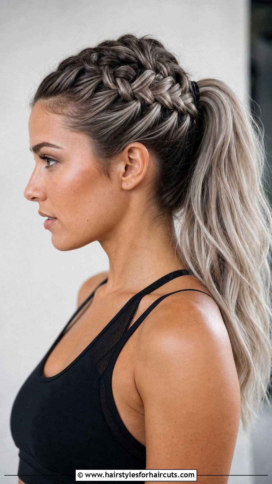 Dutch Braided Ponytail - 25 braided hairstyles for gray hair over 50 - 25 braided hairstyles for gray hair over 50