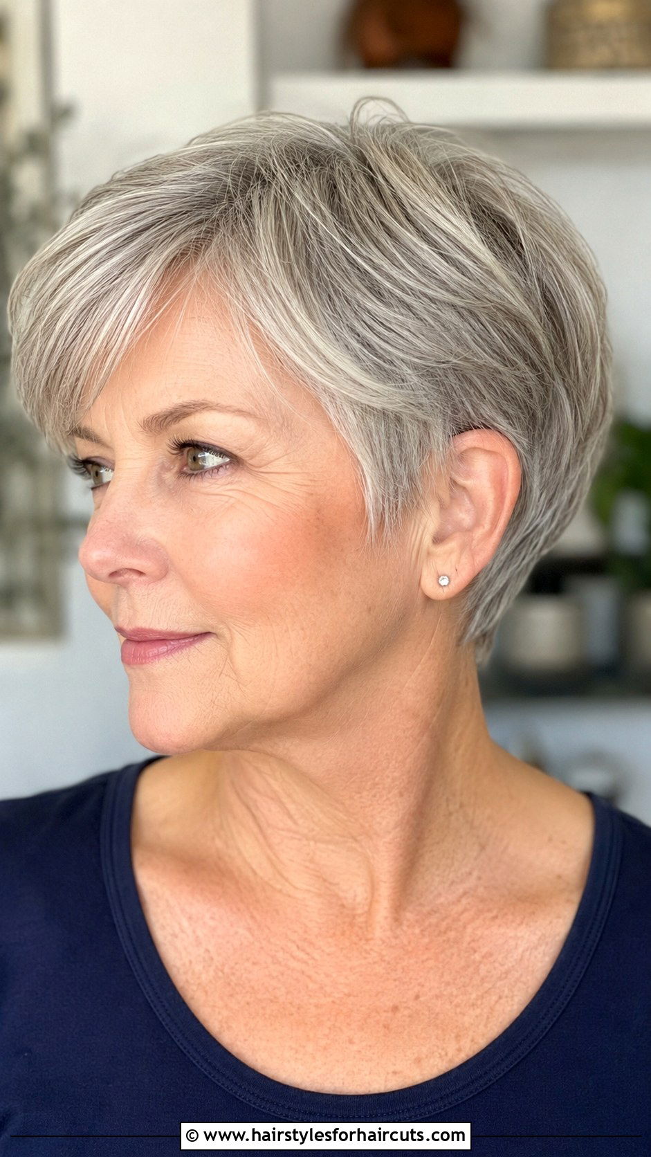 Ear Level Pixie Bob - 25 haircuts for fine hair women over 50 - 25 haircuts for fine hair women over 50