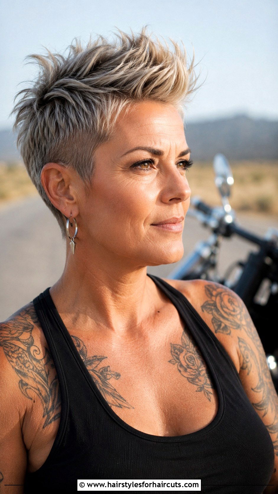 Edgy Biker Pixie Cut - 25 biker haircuts - 25 biker haircuts