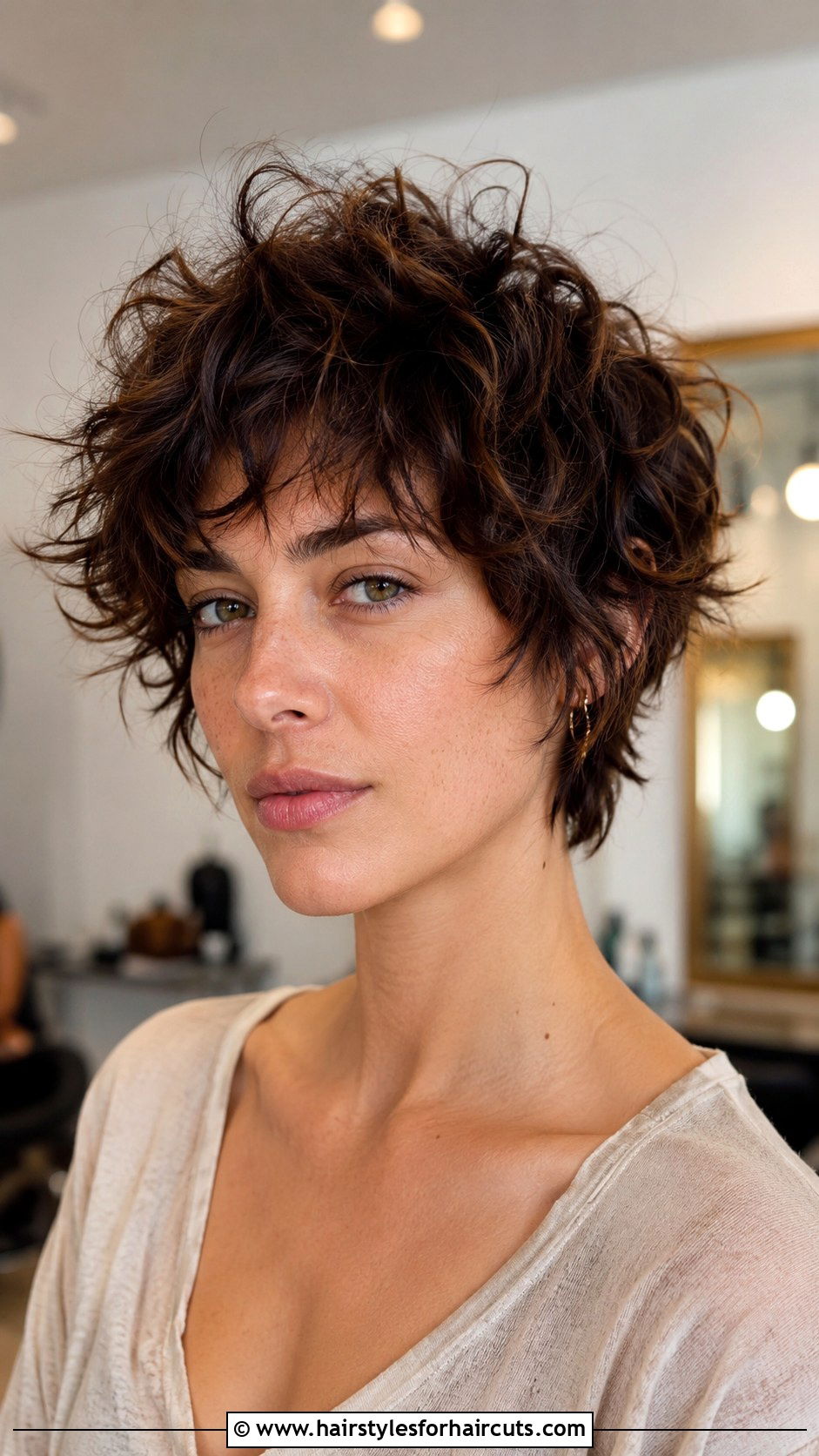 Edgy Curly Choppy Cut - 25 tomboy haircuts for curly hair - 25 tomboy haircuts for curly hair
