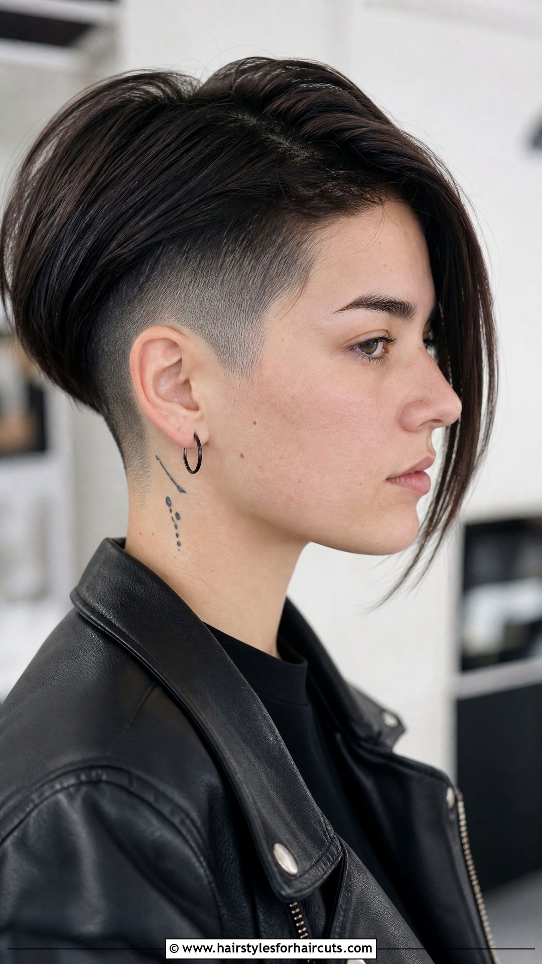 Edgy Undercut Bob - 25 nonbinary haircuts for straight hair - 25 nonbinary haircuts for straight hair
