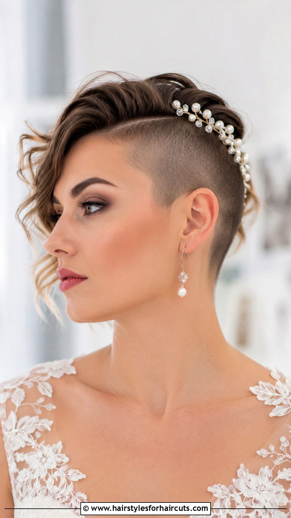 Edgy Undercut Bride Hair - 25 bride hairstyles for short hair - 25 bride hairstyles for short hair