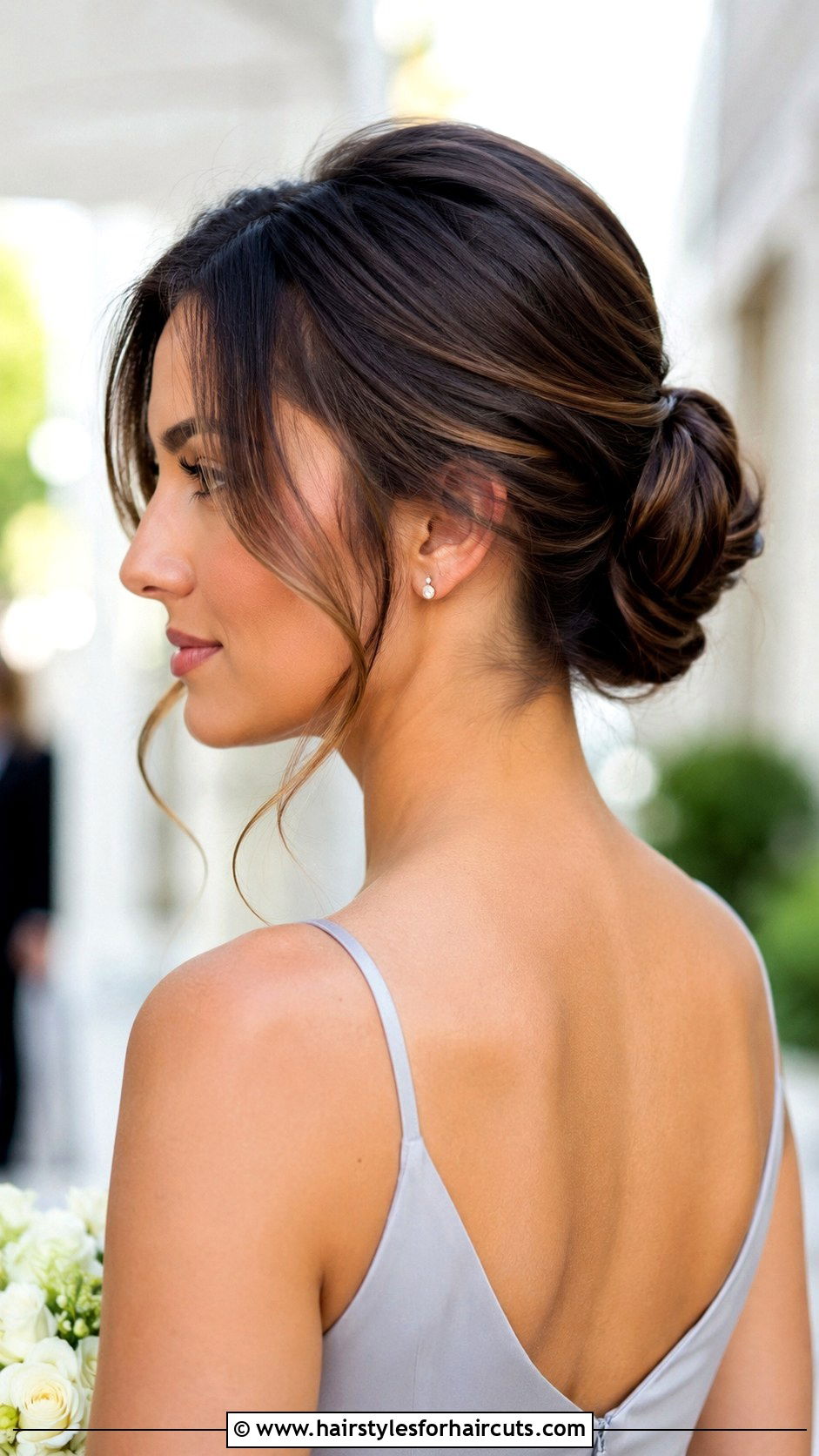 Elegant Bun With Face Framing Bridesmaid - 25 hairstyles for bridesmaids - 25 hairstyles for bridesmaids
