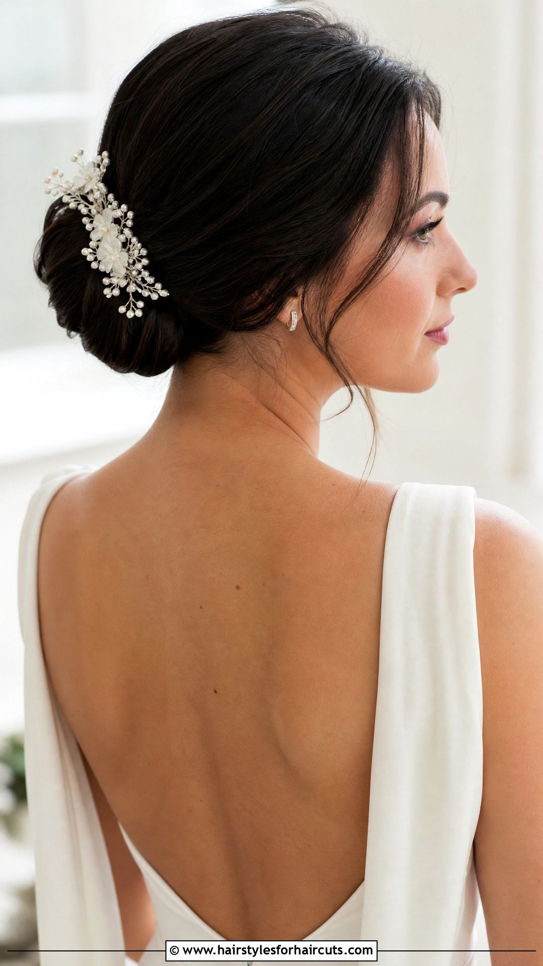 Elegant Low Chignon Wedding Hairstyle - 25 wedding hairstyles for dark hair - 25 wedding hairstyles for dark hair