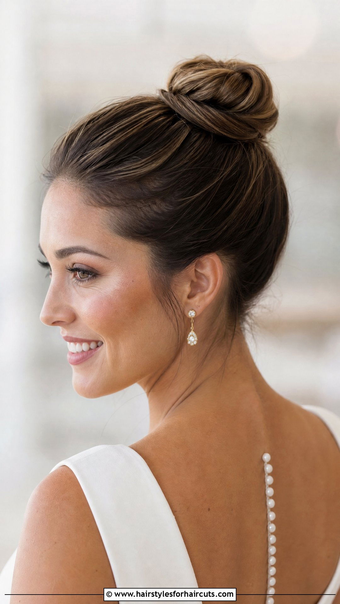 Elegant Top Knot Wedding Updo - 25 wedding updo hairstyles - 25 wedding updo hairstyles