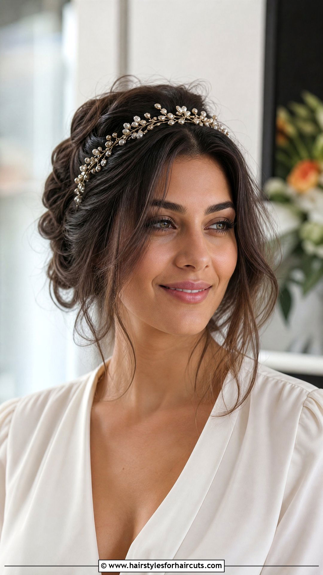Embellished Headband With Face Framing Layers - 25 head band hairstyles - 25 head band hairstyles