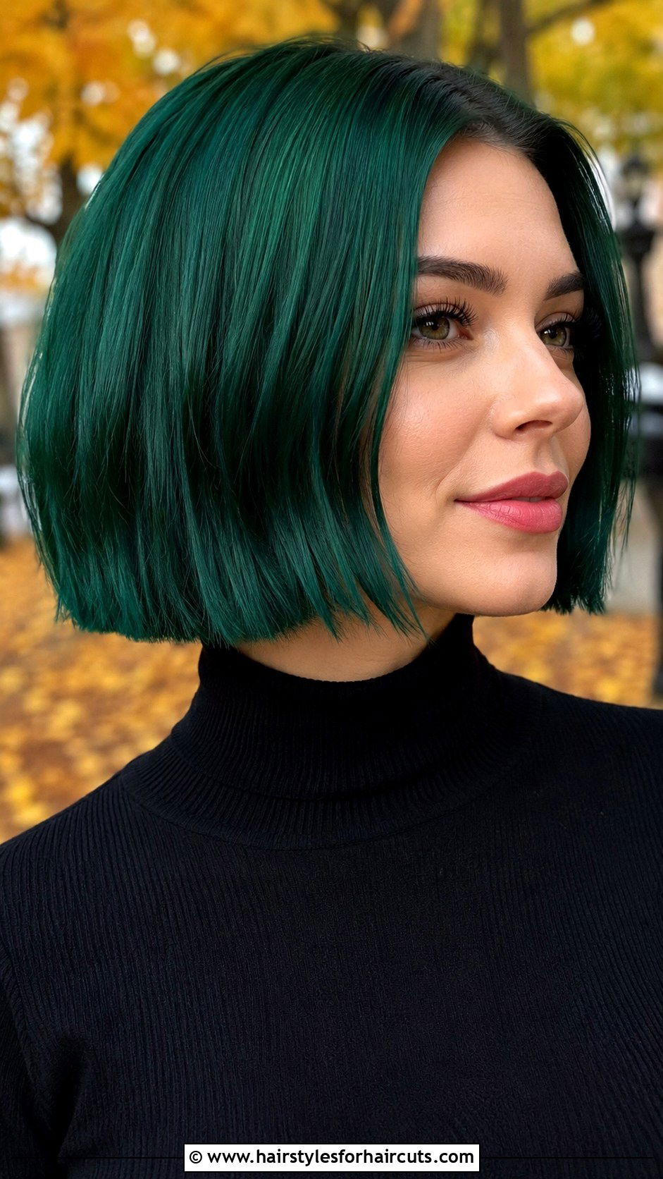 Emerald Green Bob - 25 green hairstyles - 25 green hairstyles