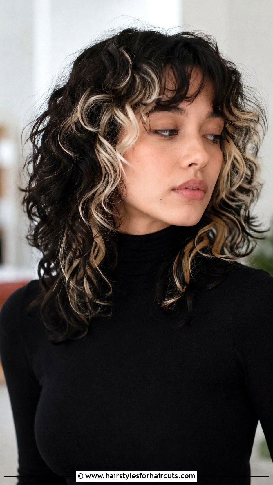 Emo Curls With Chunky Highlights - 25 emo hairstyles for curly hair - 25 emo hairstyles for curly hair