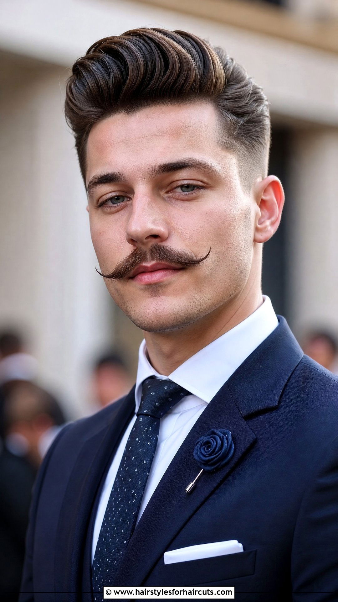 English Mustache With Pompadour - 25 mustache hairstyles - 25 mustache hairstyles