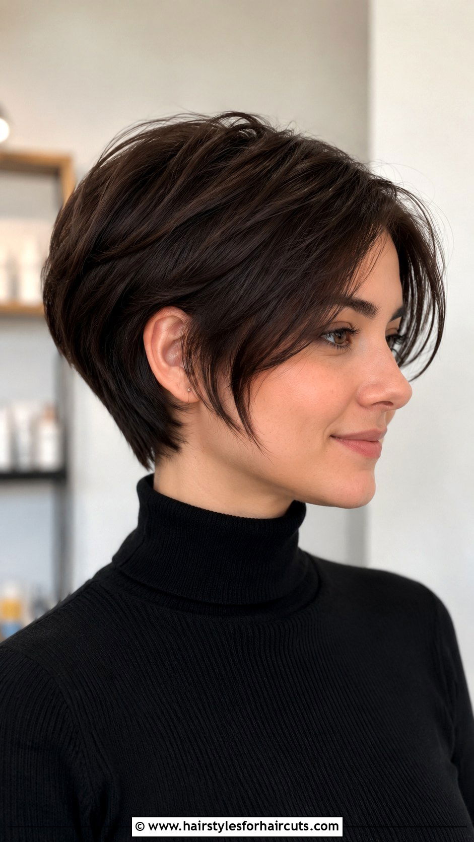 Espresso Short Wedge Cut - 25 fall hairstyles and colors - 25 fall hairstyles and colors
