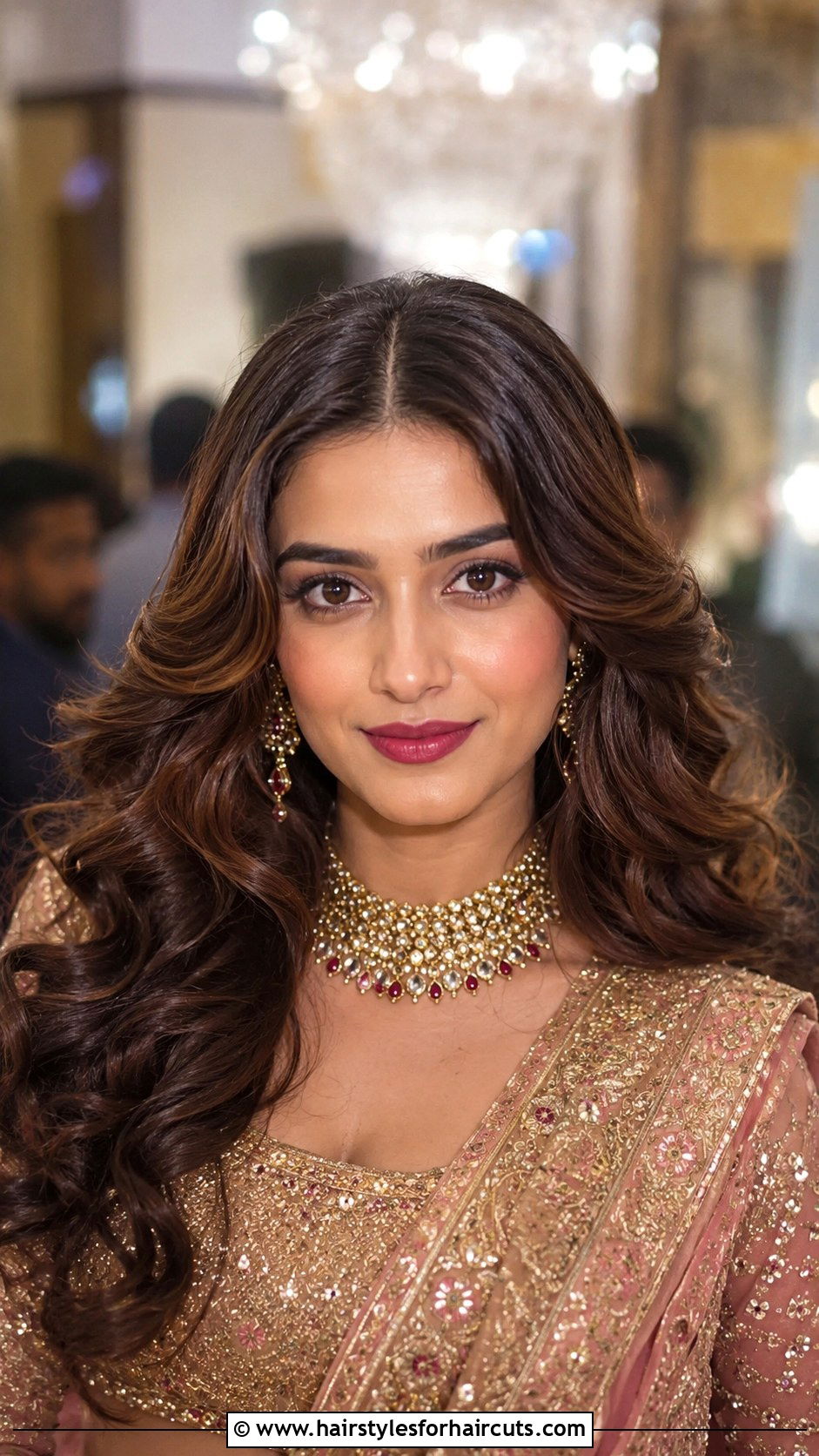 Ethnic Hair Accessories With Waves - 25 diwali hairstyles for long hair - 25 diwali hairstyles for long hair
