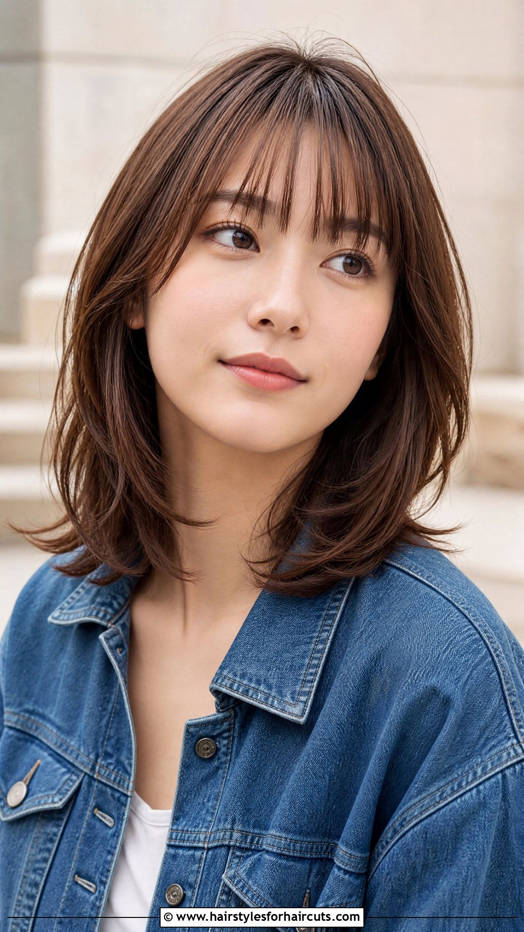 Eyebrow Fringe With Shoulder Length Hair - 25 korean front haircuts - 25 korean front haircuts