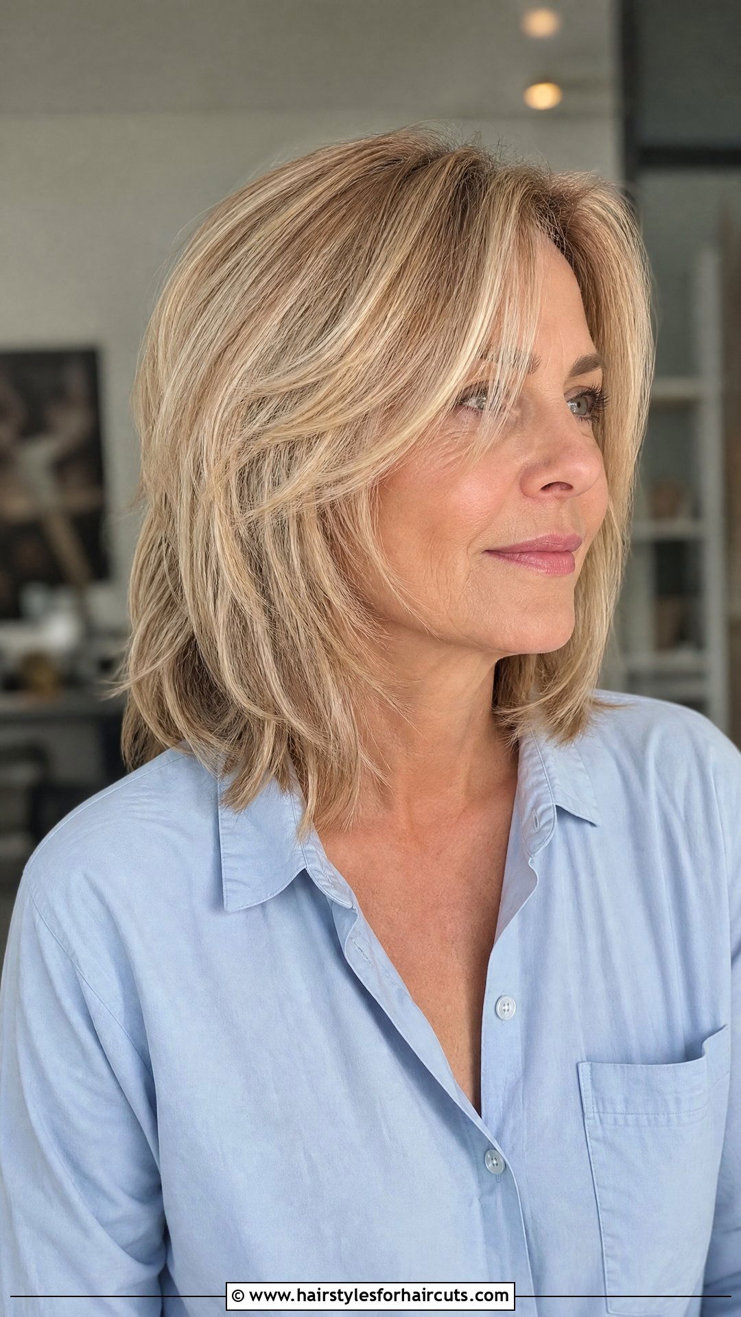 Face Framing Layered Lob - 25 medium haircuts for older women - 25 medium haircuts for older women