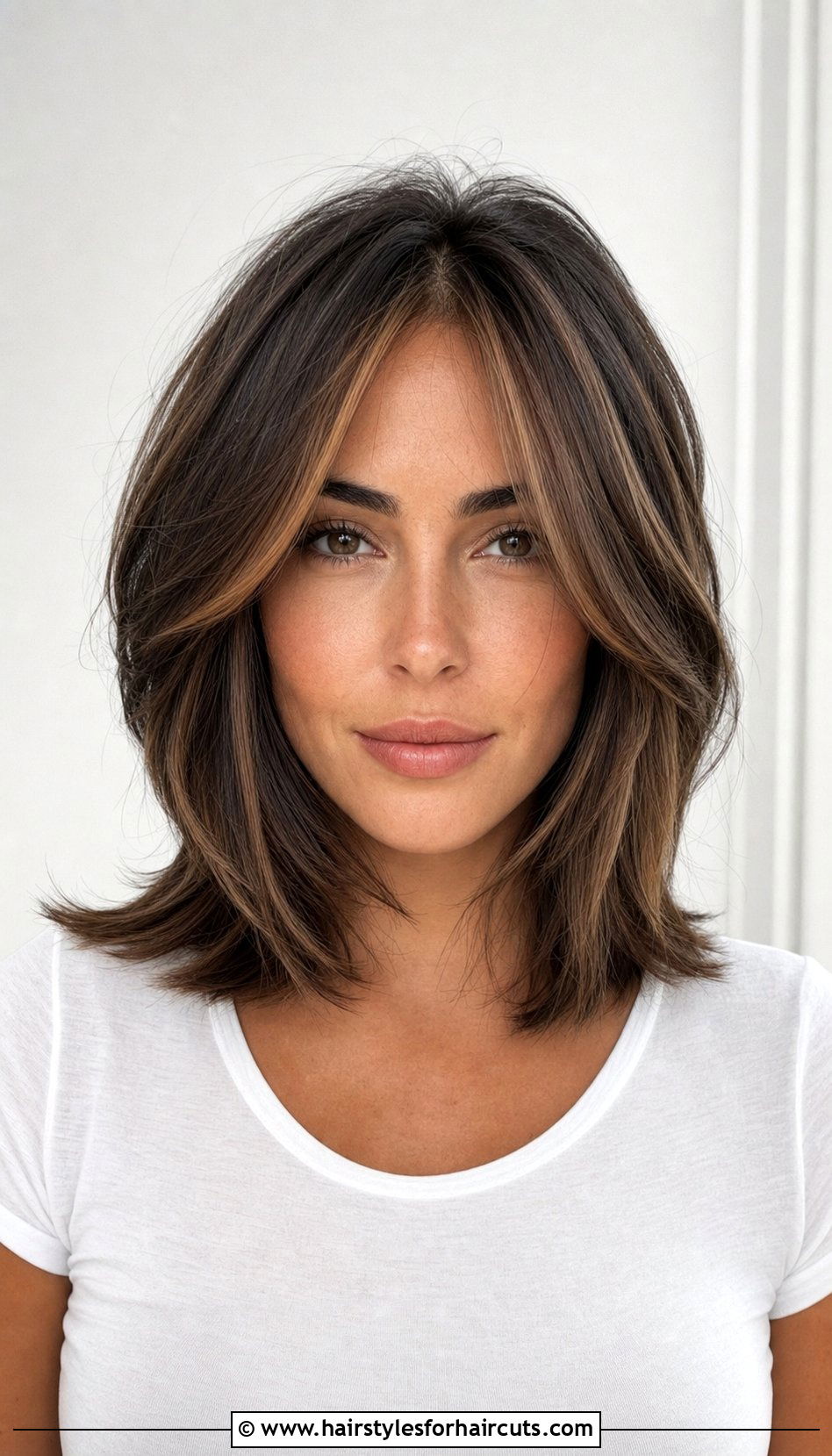 Face Framing Layered Medium Haircut - 25 medium haircuts for small face - 25 medium haircuts for small face