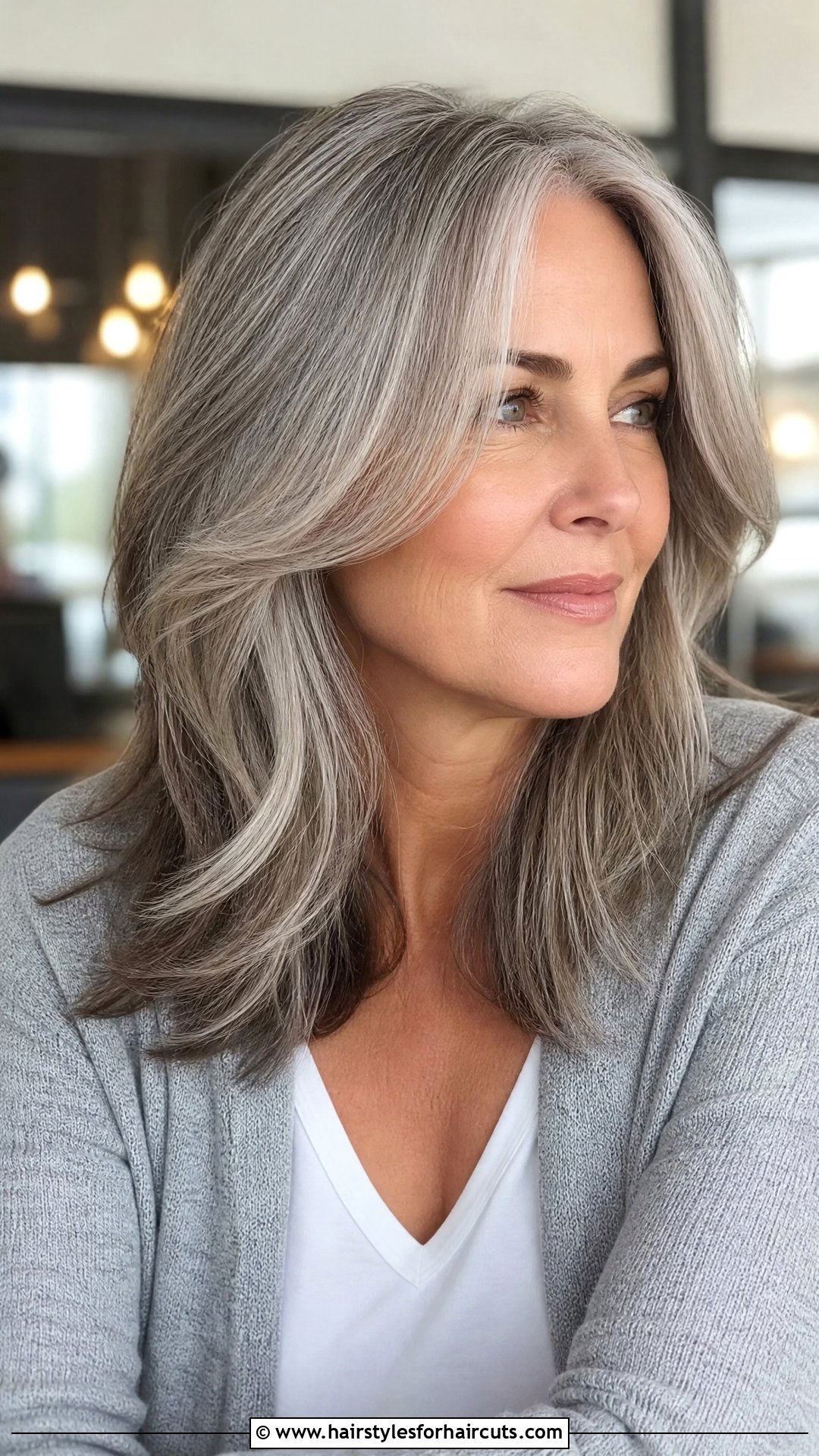 Face Framing Layers For Gray Hair - 25 medium haircuts for gray hair - 25 medium haircuts for gray hair
