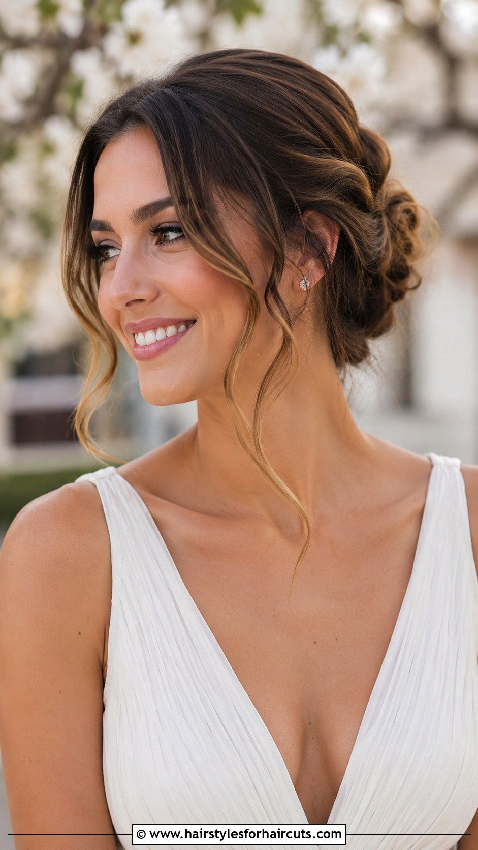 Face Framing Tendrils Updo - 25 bridal hairstyles for medium hair - 25 bridal hairstyles for medium hair