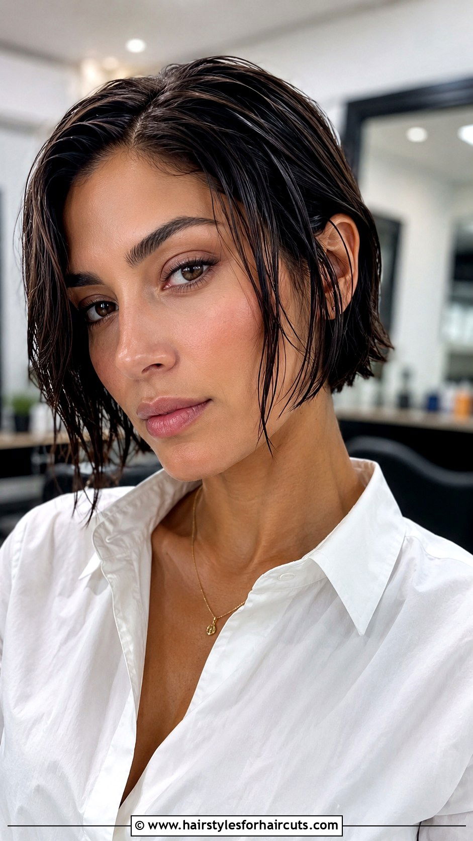 Face Framing Wet Bob - 25 cute hairstyles for wet hair - 25 cute hairstyles for wet hair
