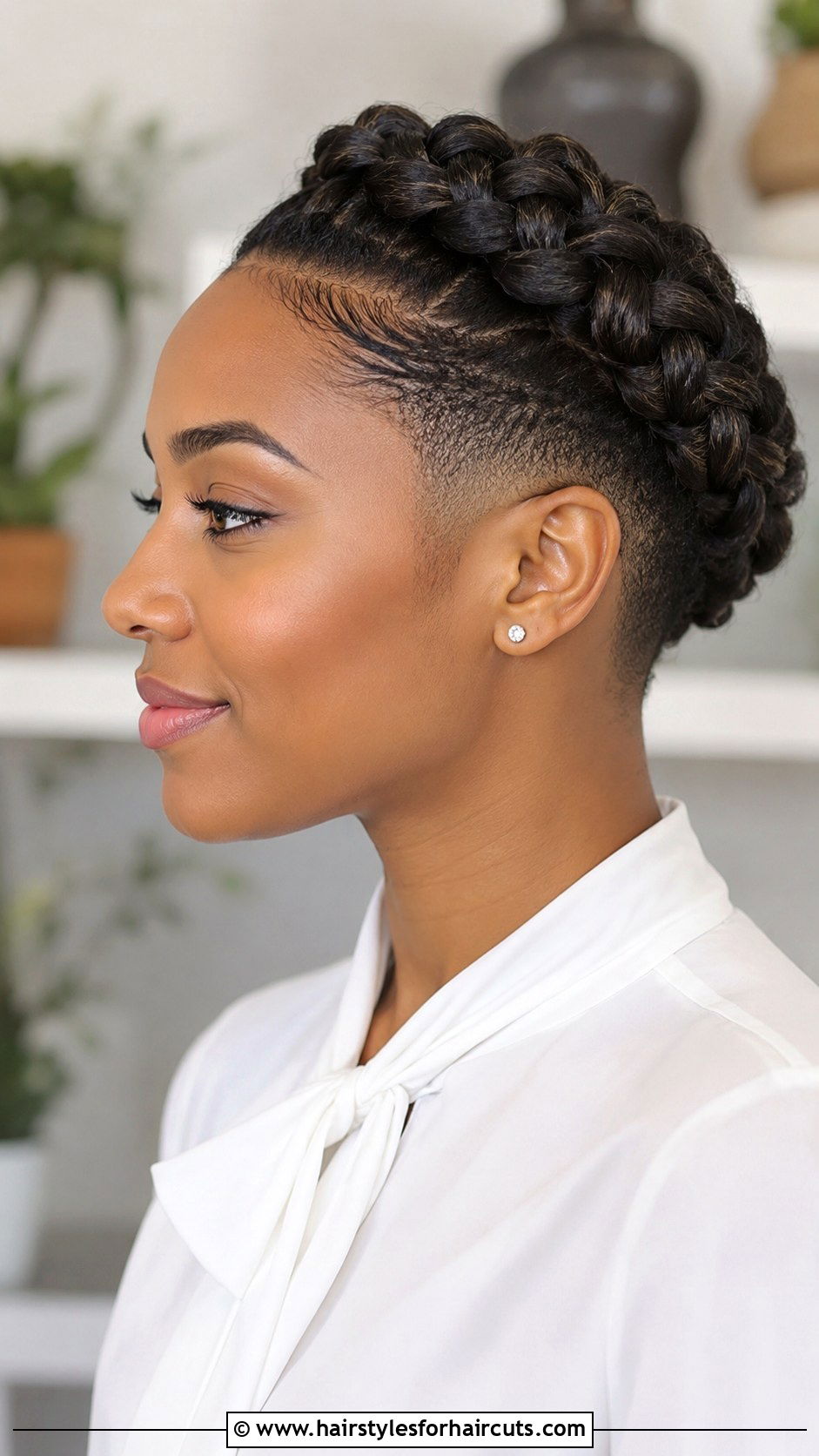 Fade With Halo Braid - 25 fade african ladies haircuts - 25 fade african ladies haircuts