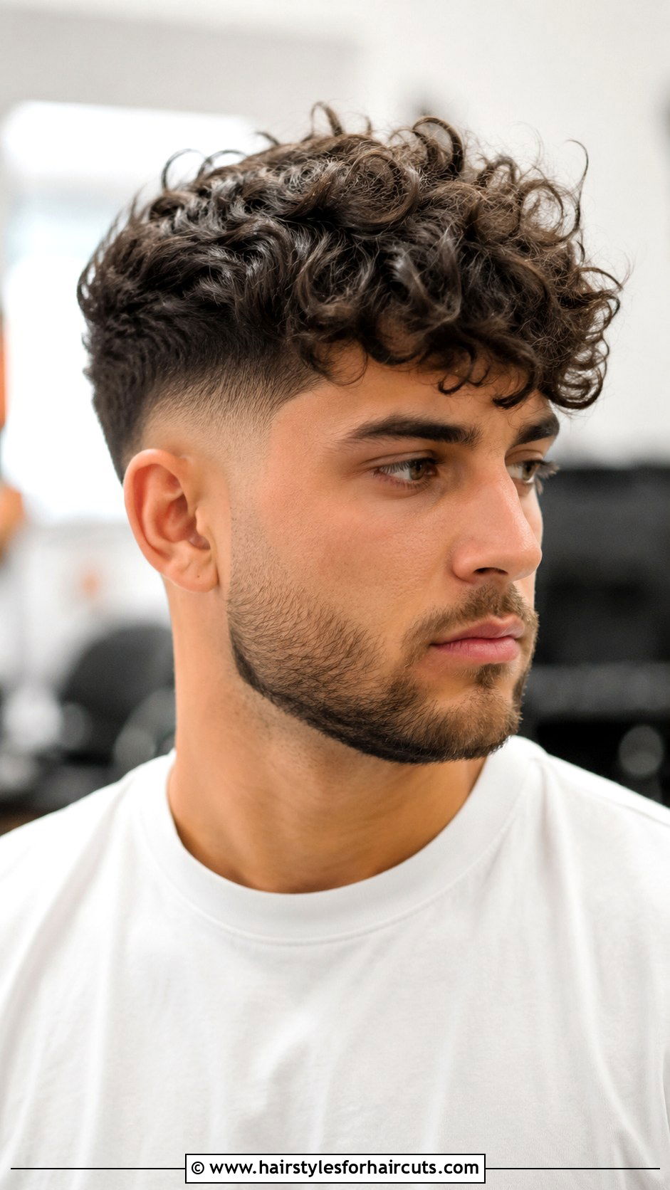 Fade With Messy Curly Top - 25 fade haircuts with curly hair - 25 fade haircuts with curly hair
