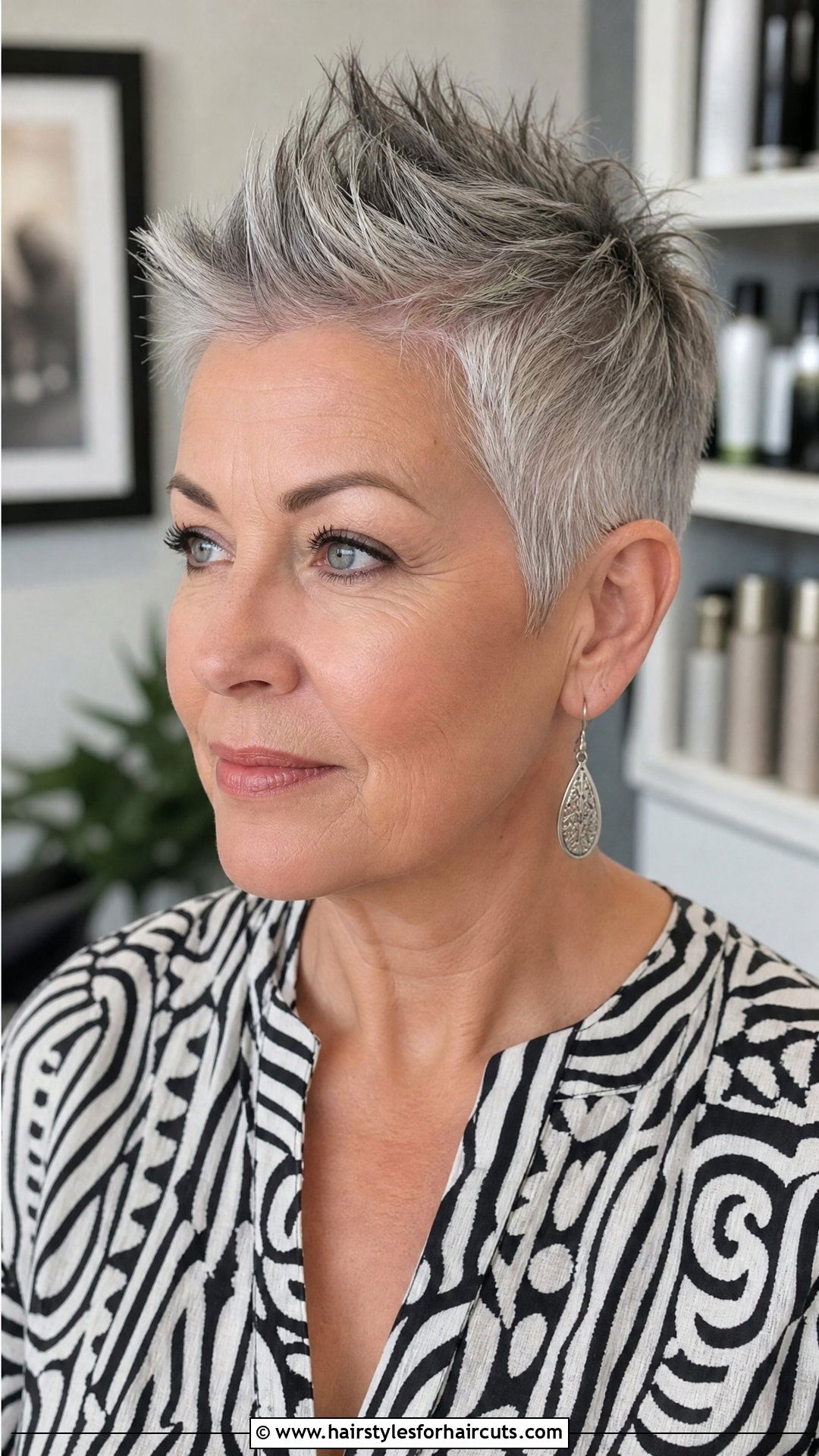 Faux Hawk Pixie For Older Women - 25 pixie haircuts for gray hair - 25 pixie haircuts for gray hair