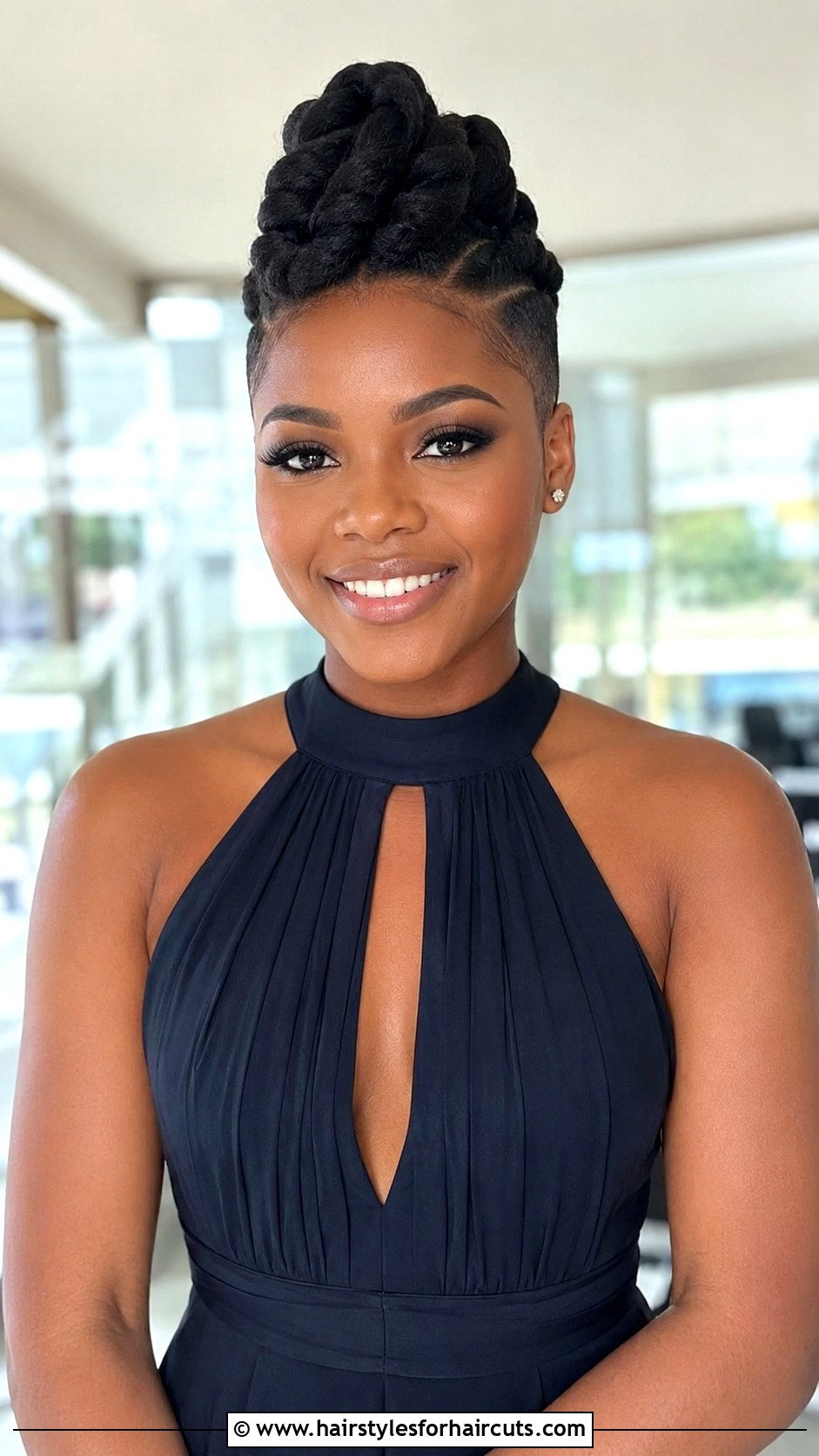 Faux Hawk Updo With Twist - 25 elegant updo hairstyles for prom black hair - 25 elegant updo hairstyles for prom black hair