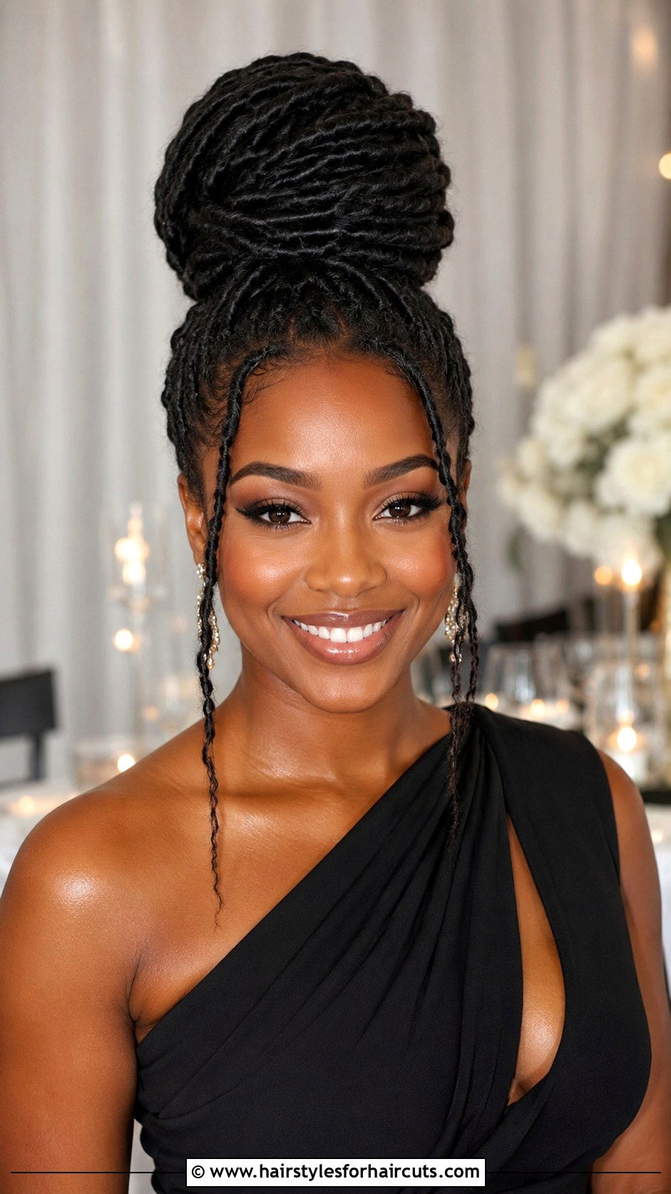Faux Locs Bun - 25 baby shower hairstyles black hair - 25 baby shower hairstyles black hair