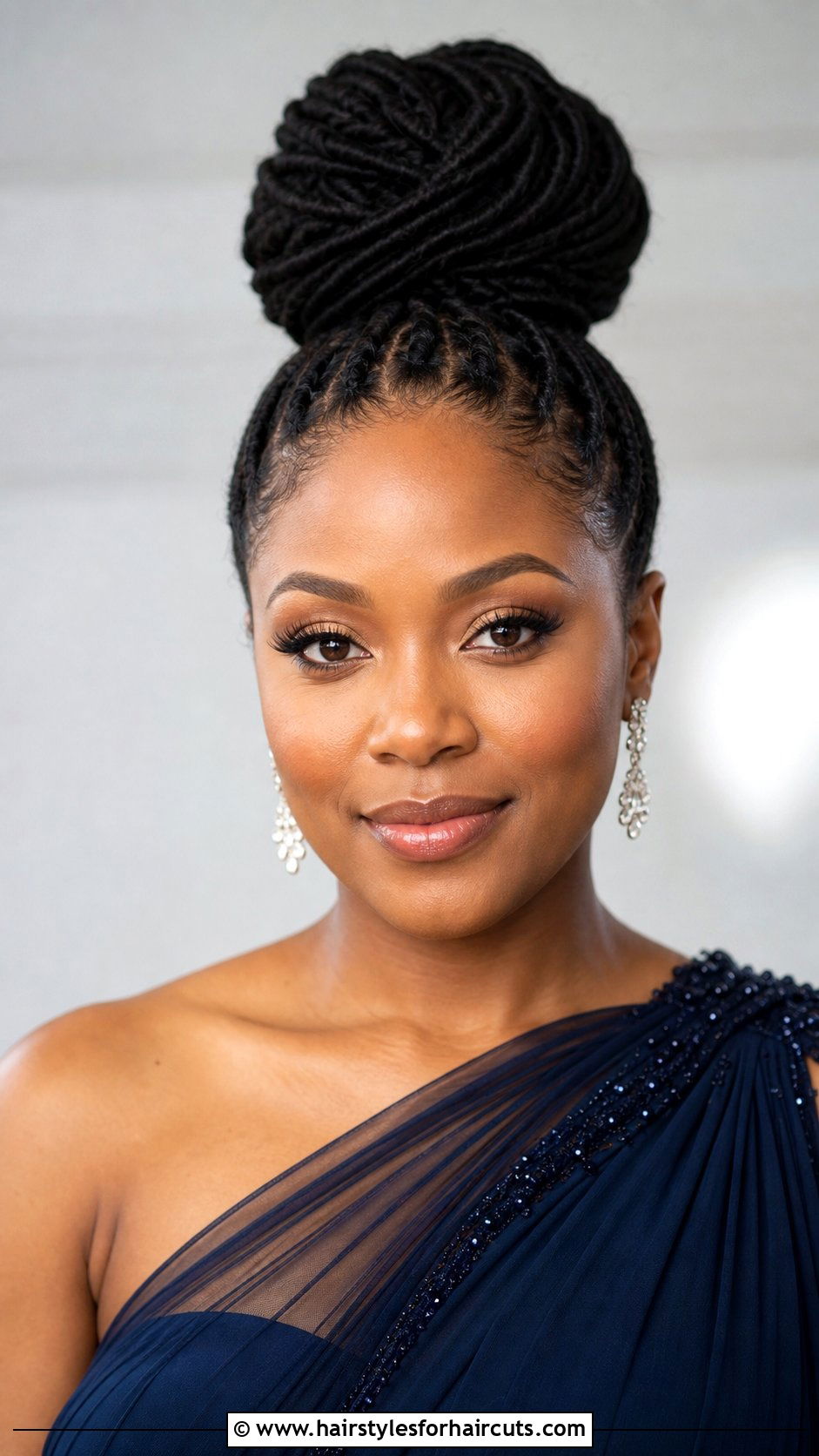Faux Locs High Bun - 25 christmas hairstyles for black hair - 25 christmas hairstyles for black hair