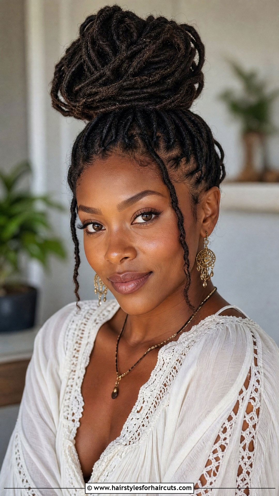 Faux Locs Updo - 25 updo hairstyles for black women - 25 updo hairstyles for black women