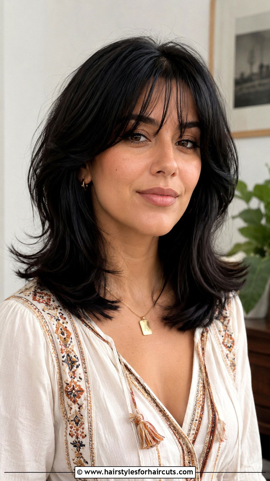 Feathered Bangs On Black Shoulder Length Hair - 25 bang hairstyles black hair - 25 bang hairstyles black hair