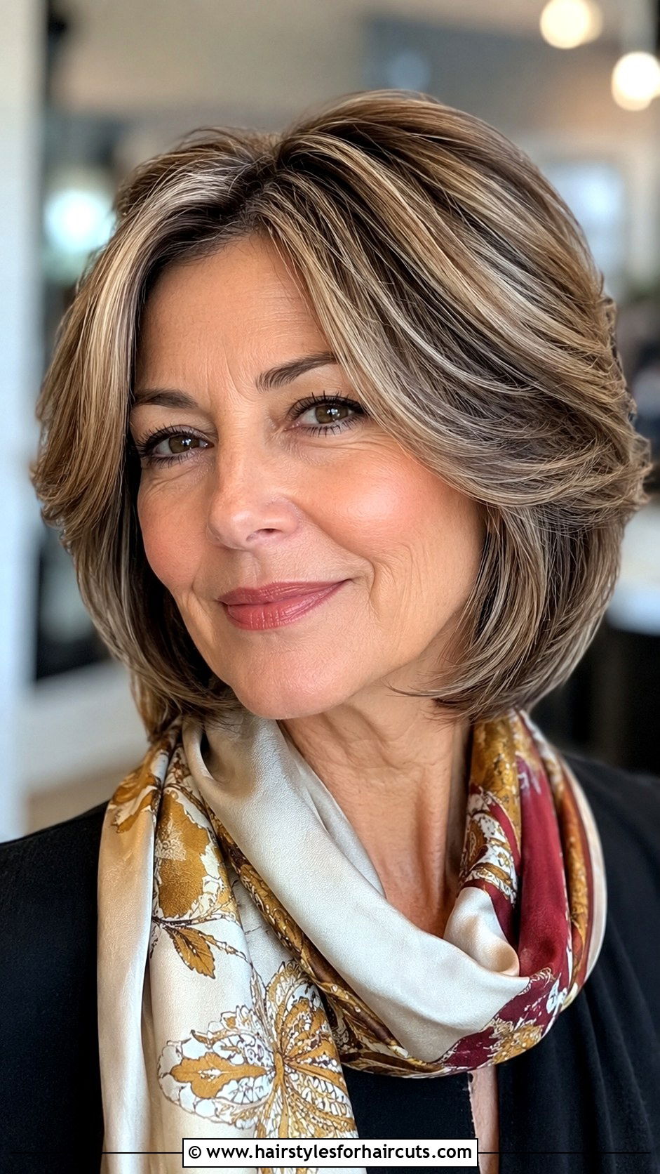 Feathered Layered Bob - 25 feathered hairstyles for over 50 - 25 feathered hairstyles for over 50