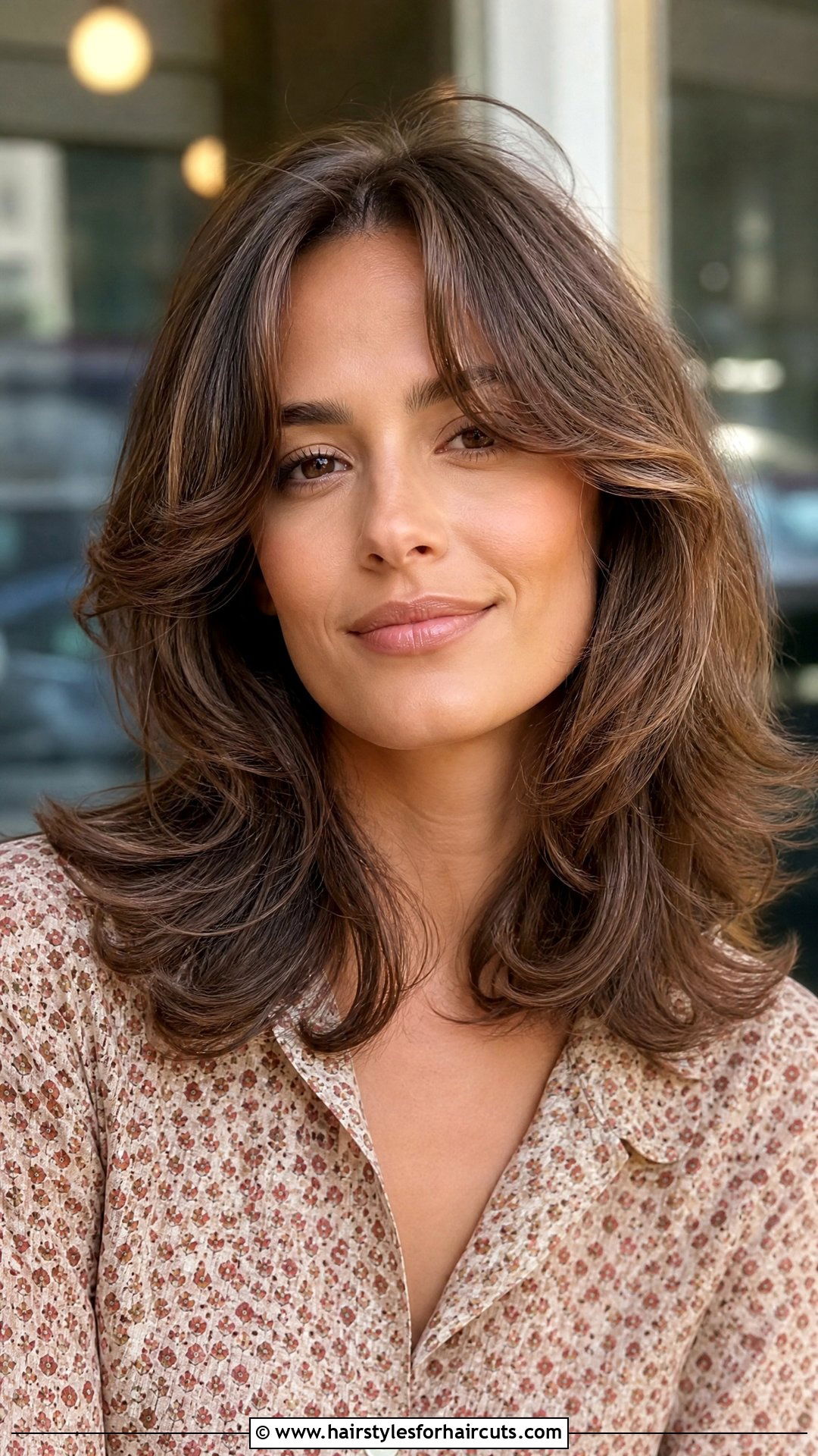 Feathered Layers Medium Hair - 25 hairstyles for women with long faces - 25 hairstyles for women with long faces