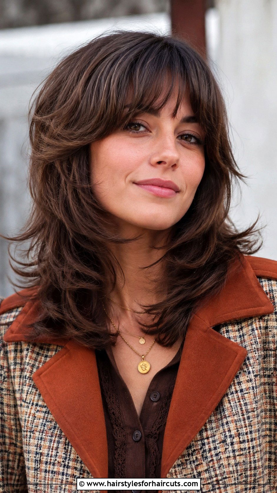 Feathered Layers With Bangs - 25 haircuts for big forehead - 25 haircuts for big forehead