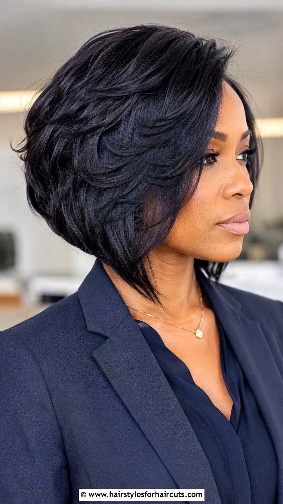 Feathered Stacked Bob - 25 feathered bob hairstyles for black hair - 25 feathered bob hairstyles for black hair