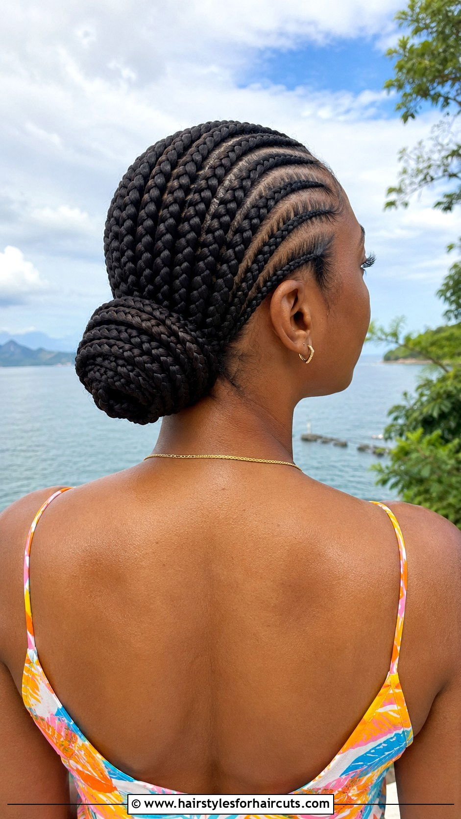 Feed In Braids Back Bun - 25 back bun hairstyles for black hair - 25 back bun hairstyles for black hair