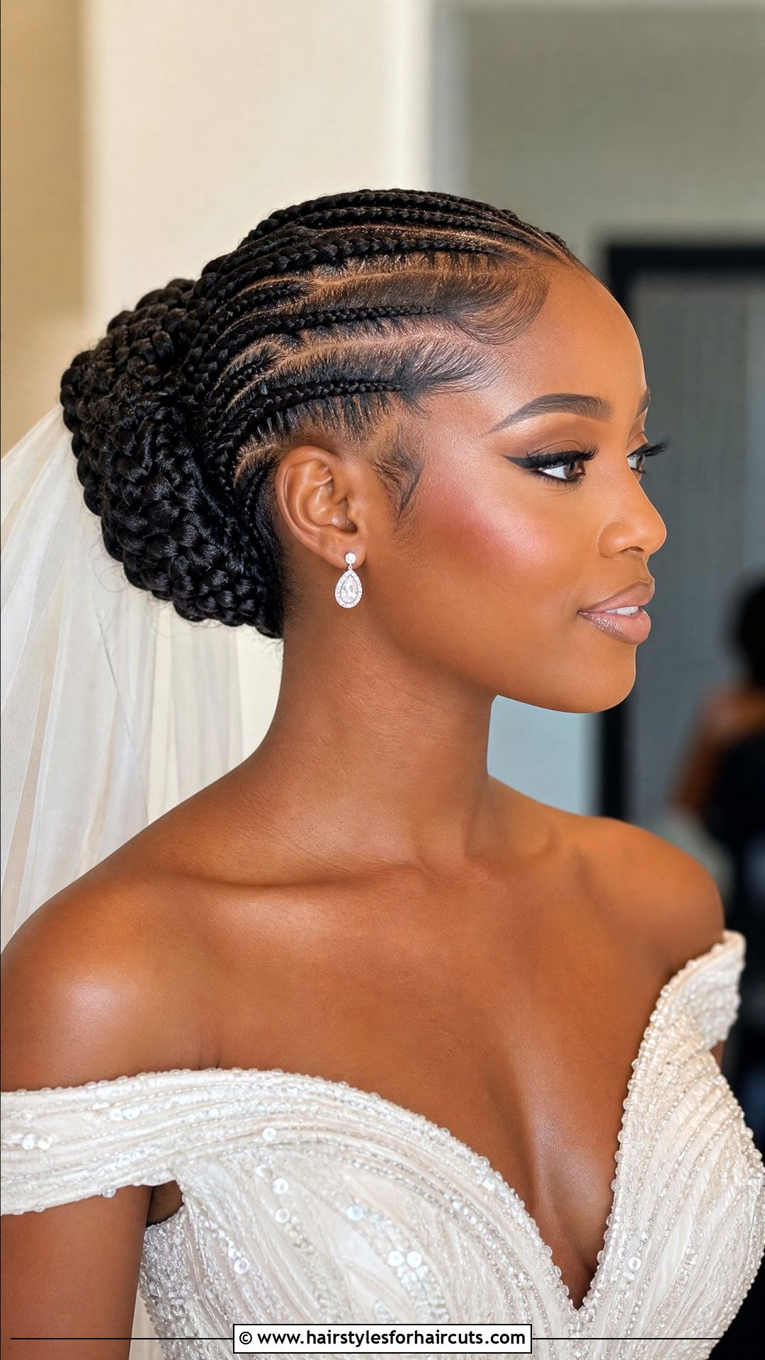 Feed In Braids Wedding Bun - 25 wedding bun hairstyles for black hair - 25 wedding bun hairstyles for black hair