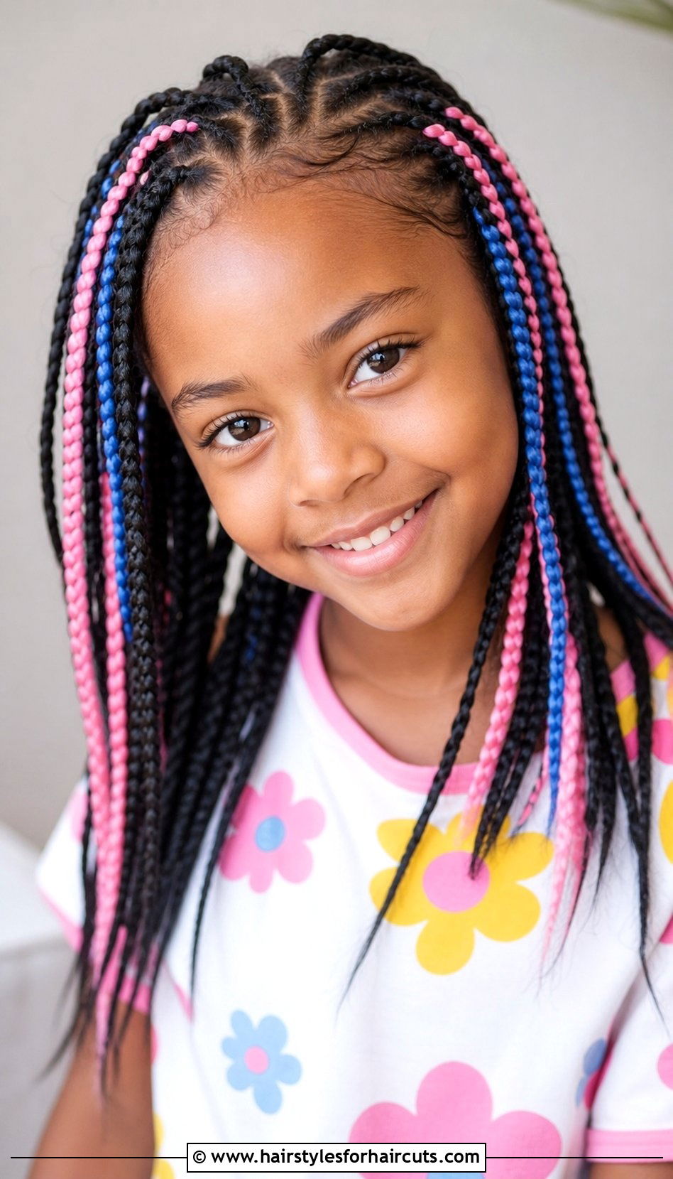 Feed In Braids With Colorful Extensions - 25 natural hairstyles cute braids for kids - 25 natural hairstyles cute braids for kids