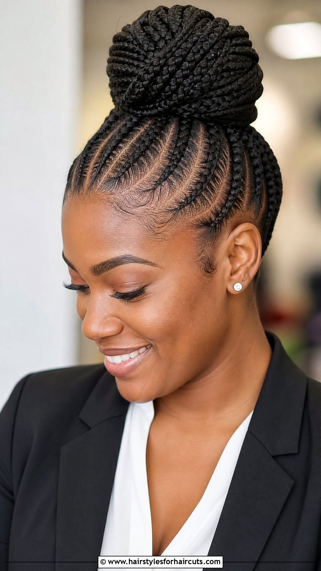 Feed In Cornrow Bun - 25 cornrow updo hairstyles for black hair - 25 cornrow updo hairstyles for black hair