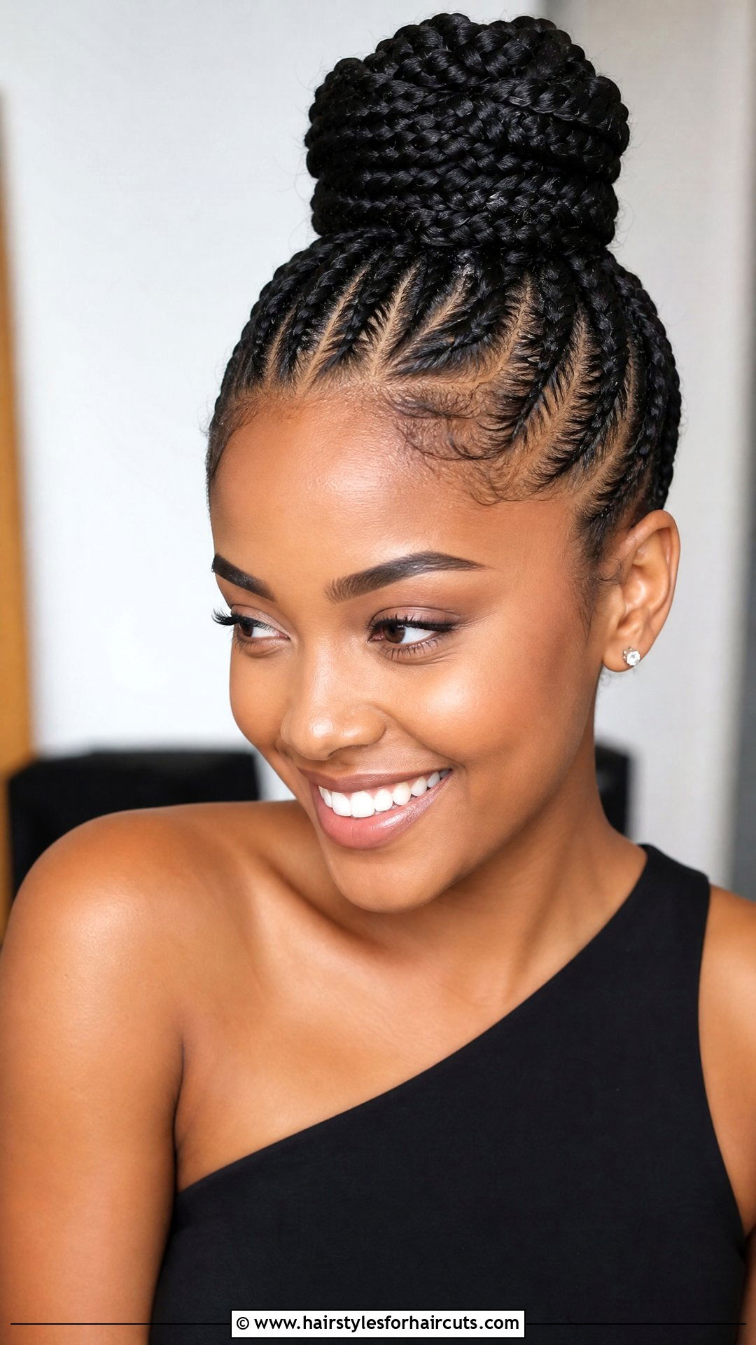 Feed In Cornrow Updo - 25 wedding updo hairstyles for black hair - 25 wedding updo hairstyles for black hair