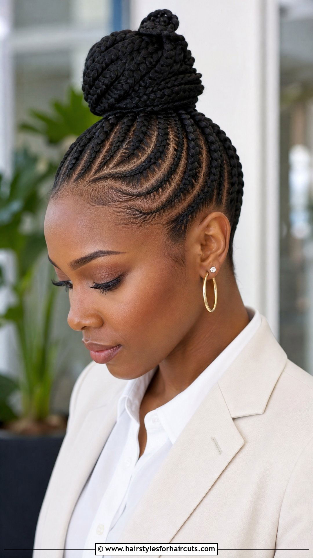Feed In Cornrow Updo - 25 formal braided hairstyles for black hair - 25 formal braided hairstyles for black hair