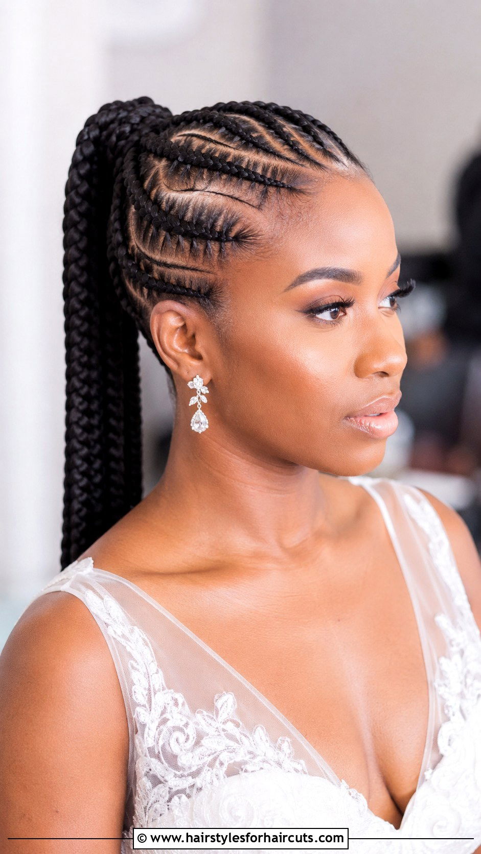 Feed In Cornrows Ponytail - 25 black wedding hairstyles for long hair - 25 black wedding hairstyles for long hair