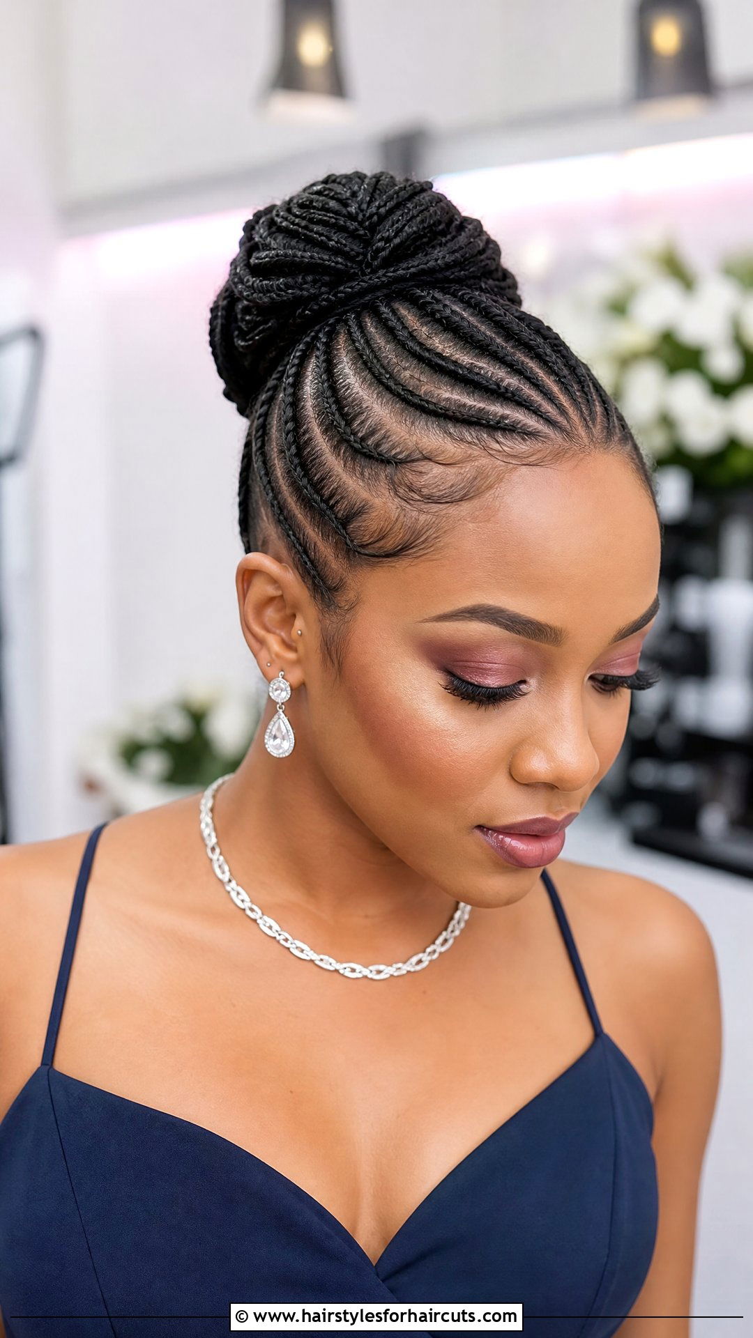 Feed In Cornrows Updo - 25 holiday hairstyles for natural hair - 25 holiday hairstyles for natural hair